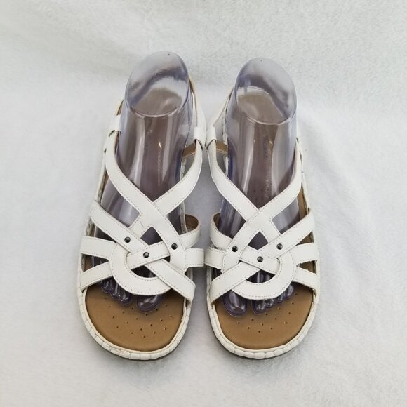 ✅Studio Works SW-PITCH White Strappy Slingback Sandals/Shoe Womens 9.5M STAINING - Picture 6 of 14